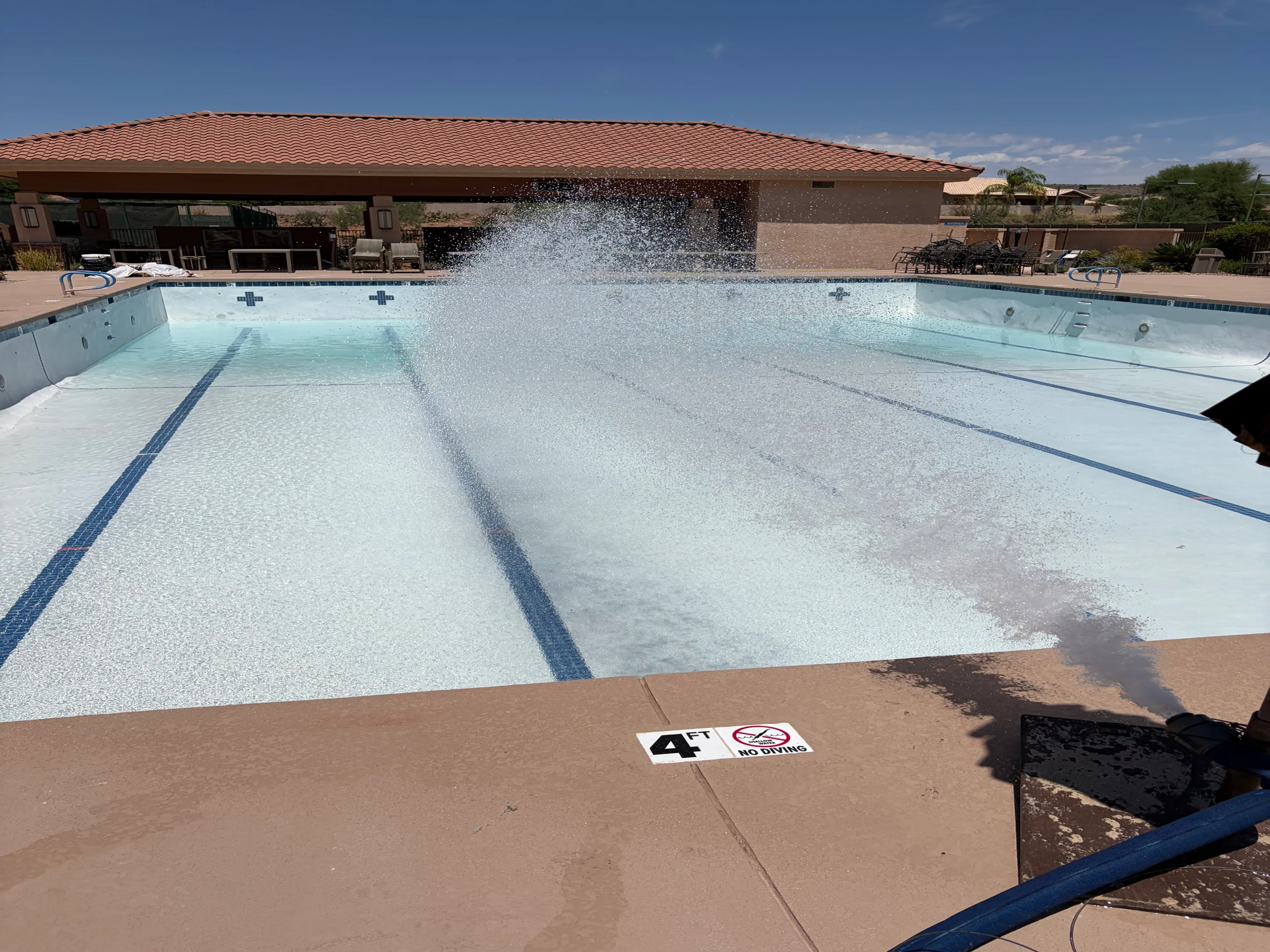 Olympic swimming pool with diving board