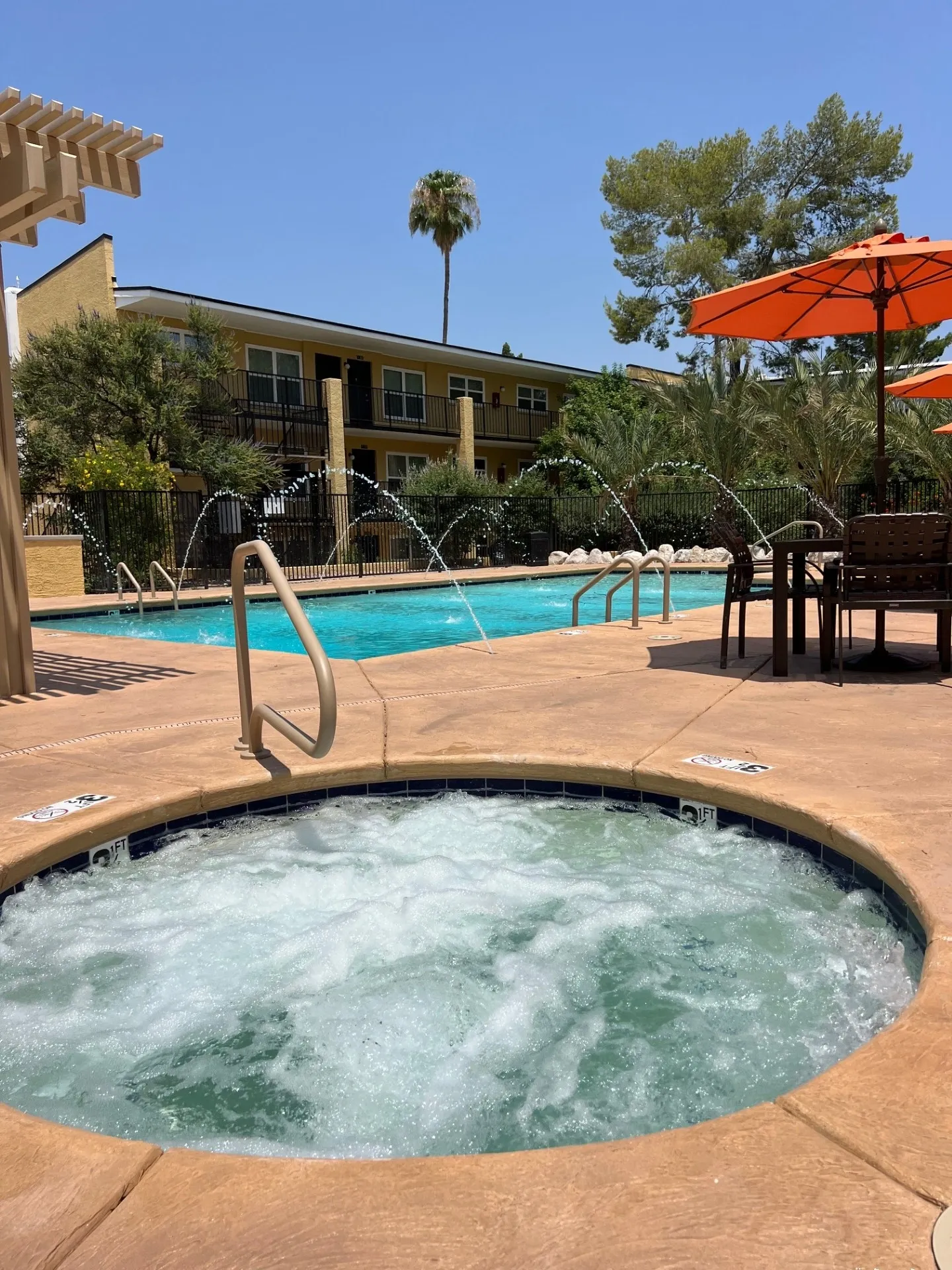 Resort hot tub and swimming pool