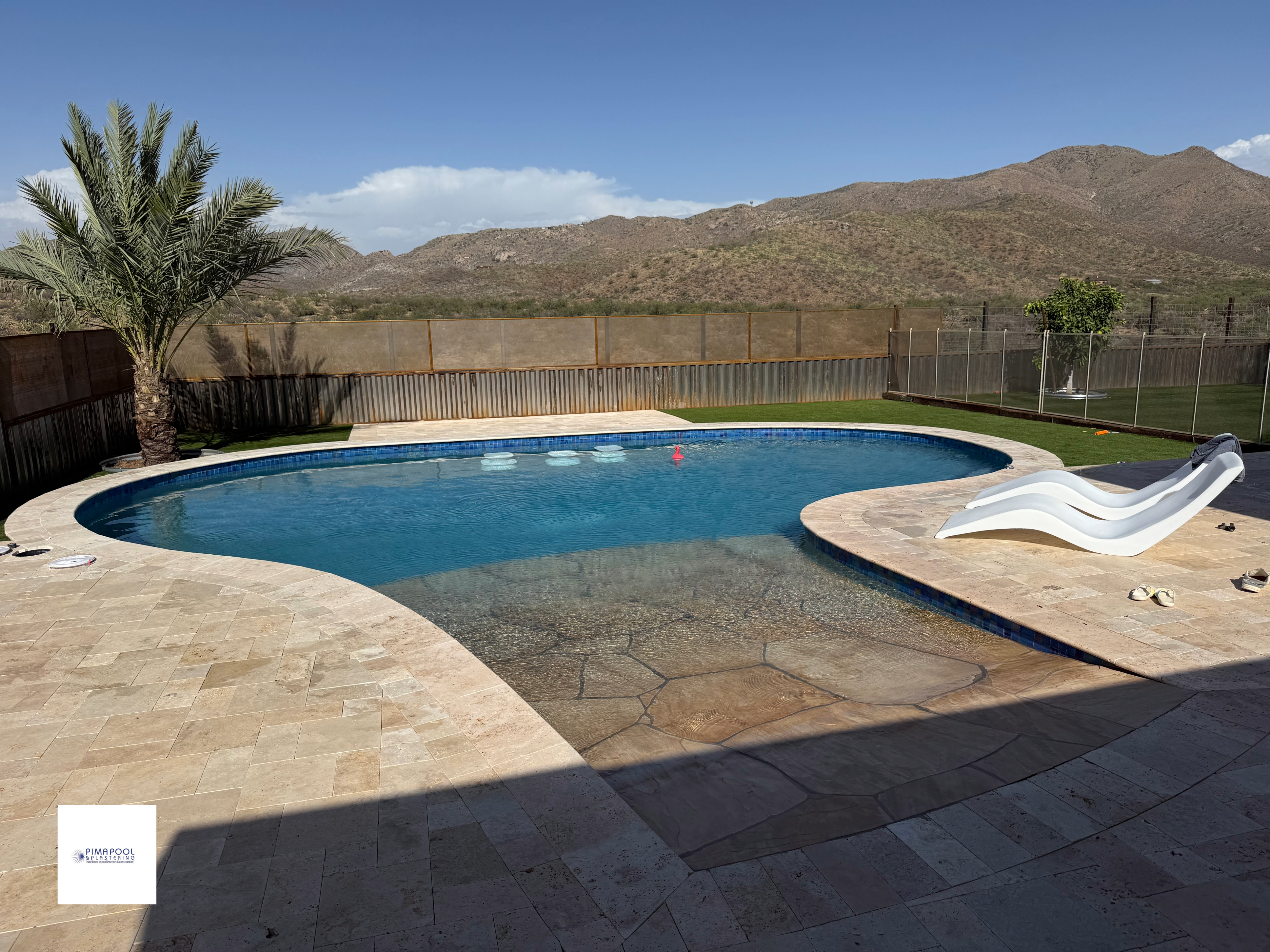Beachfront Living Arizona Style pool with flagstone entry