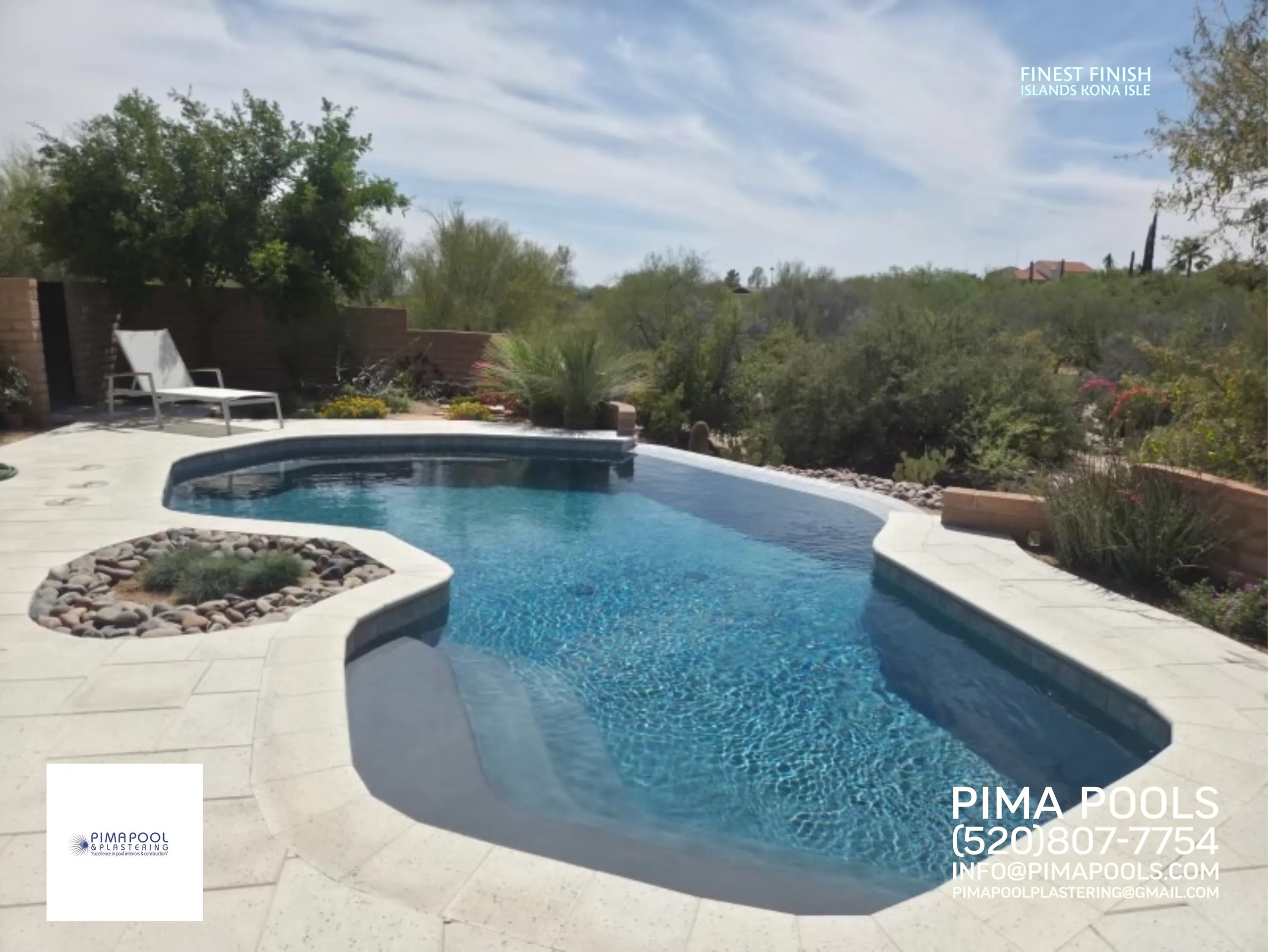 Complete pool and spa renovation with desert landscaping