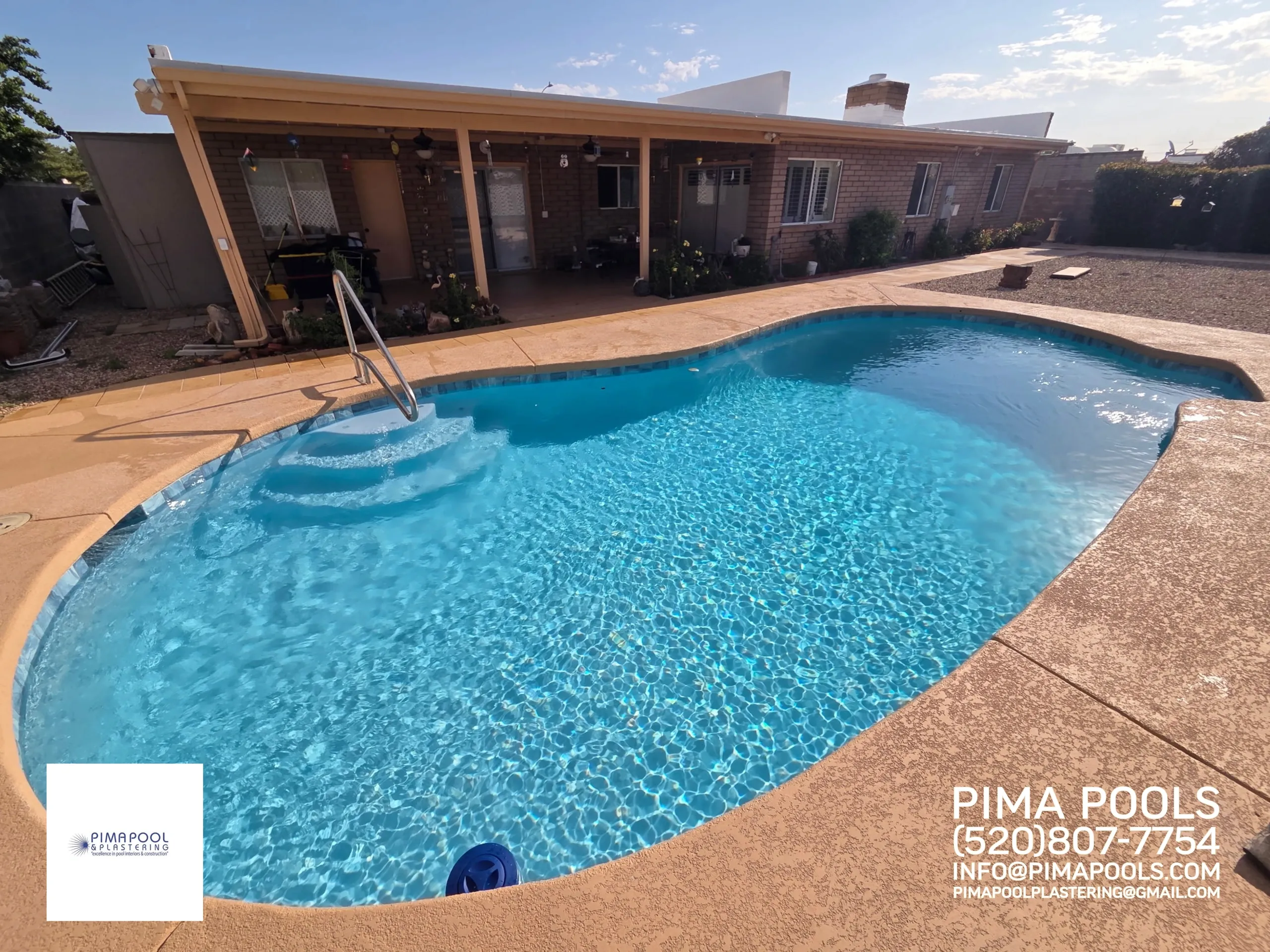 Pool tile replacement with new waterline tile