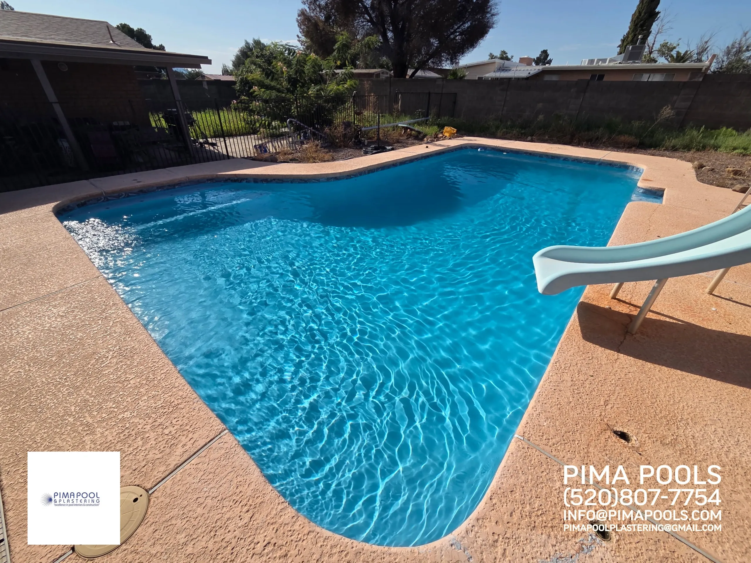 Backyard pool renovation completed in Arizona desert